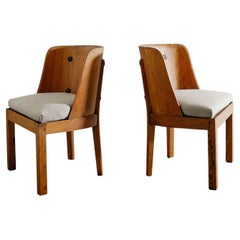Pair of Swedish Wooden Lovö Armchairs in Pine by Axel Einar Hjorth for NK 1930s