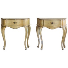 Pair of Sweet Antique Nightstands in a Tea-Stained Finish