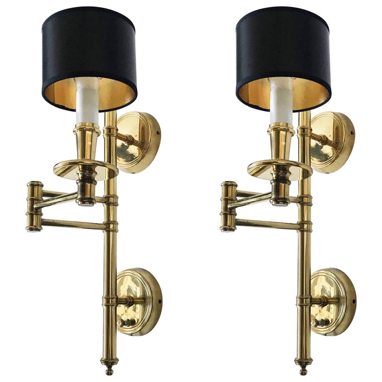 Pair of Swing Arm Sconces at 1stDibs
