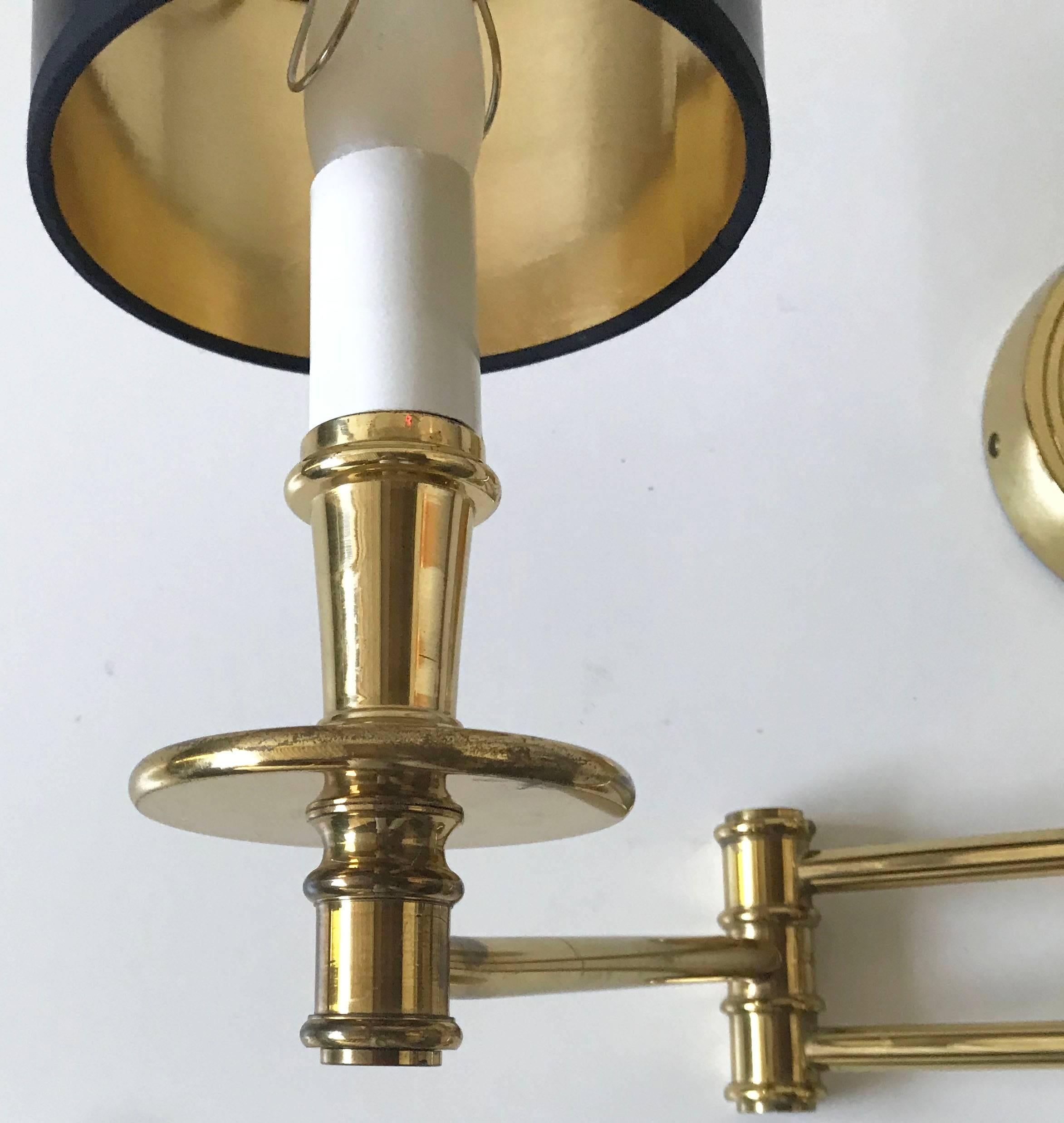 Neoclassical Pair of Swing Arm Sconces