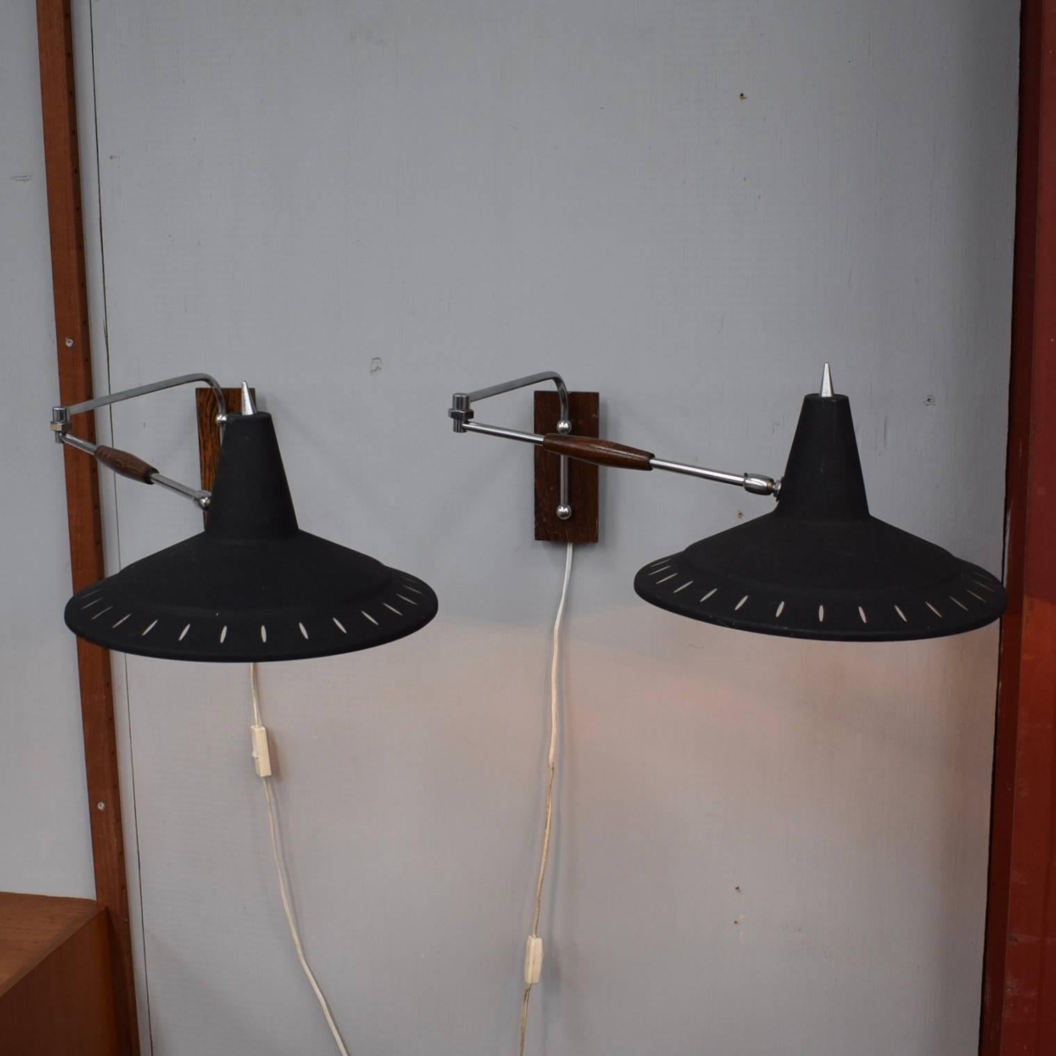 Mid-Century Modern Pair of Swing Arm Wall Lamps by Anvia, 1960