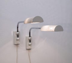 Pair of Swinging Wall Lamps with Perforated Plate Lampshades, 1970s