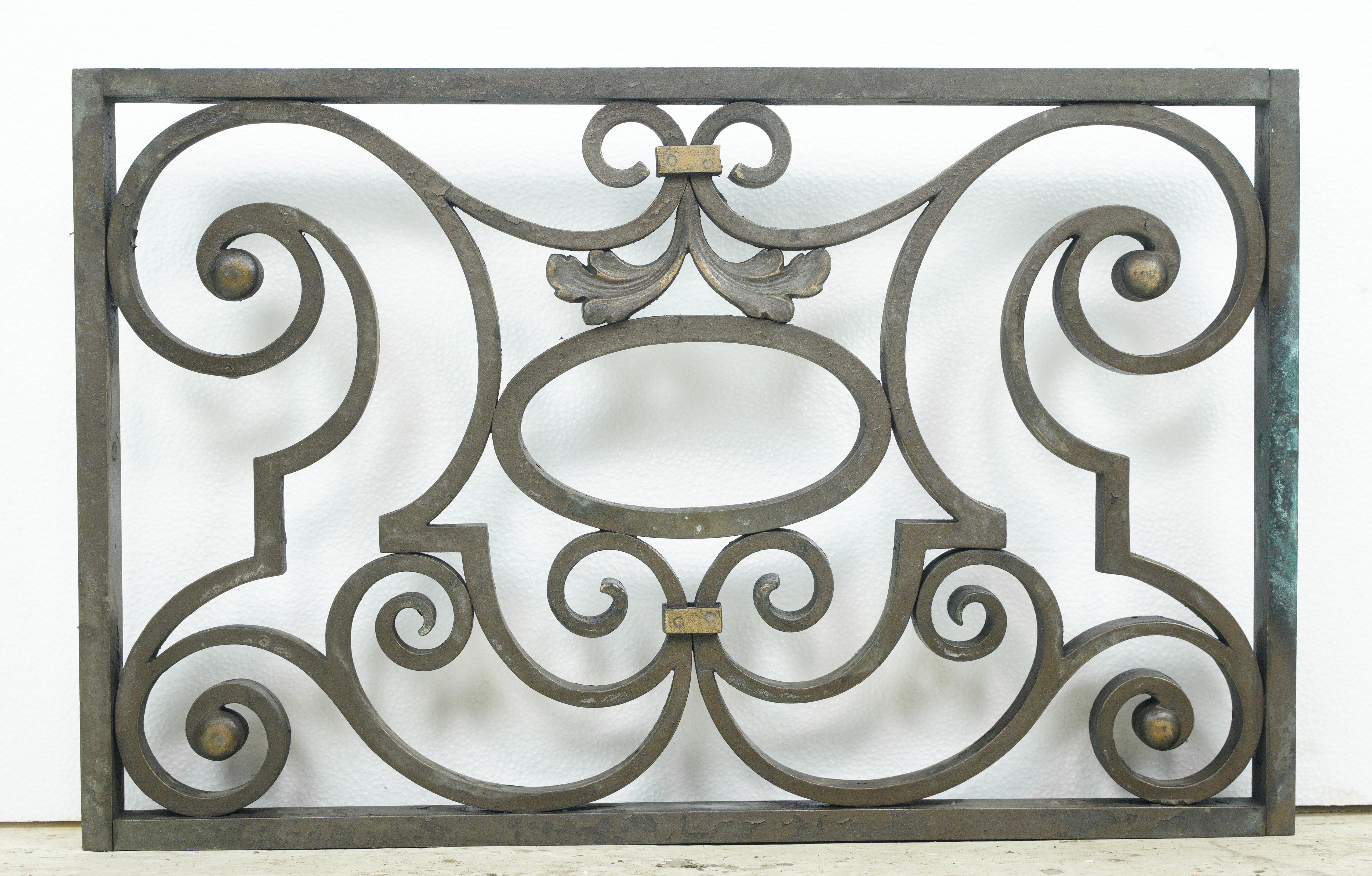 Pair of Swirl Design Cast Bronze Window Guards For Sale 6