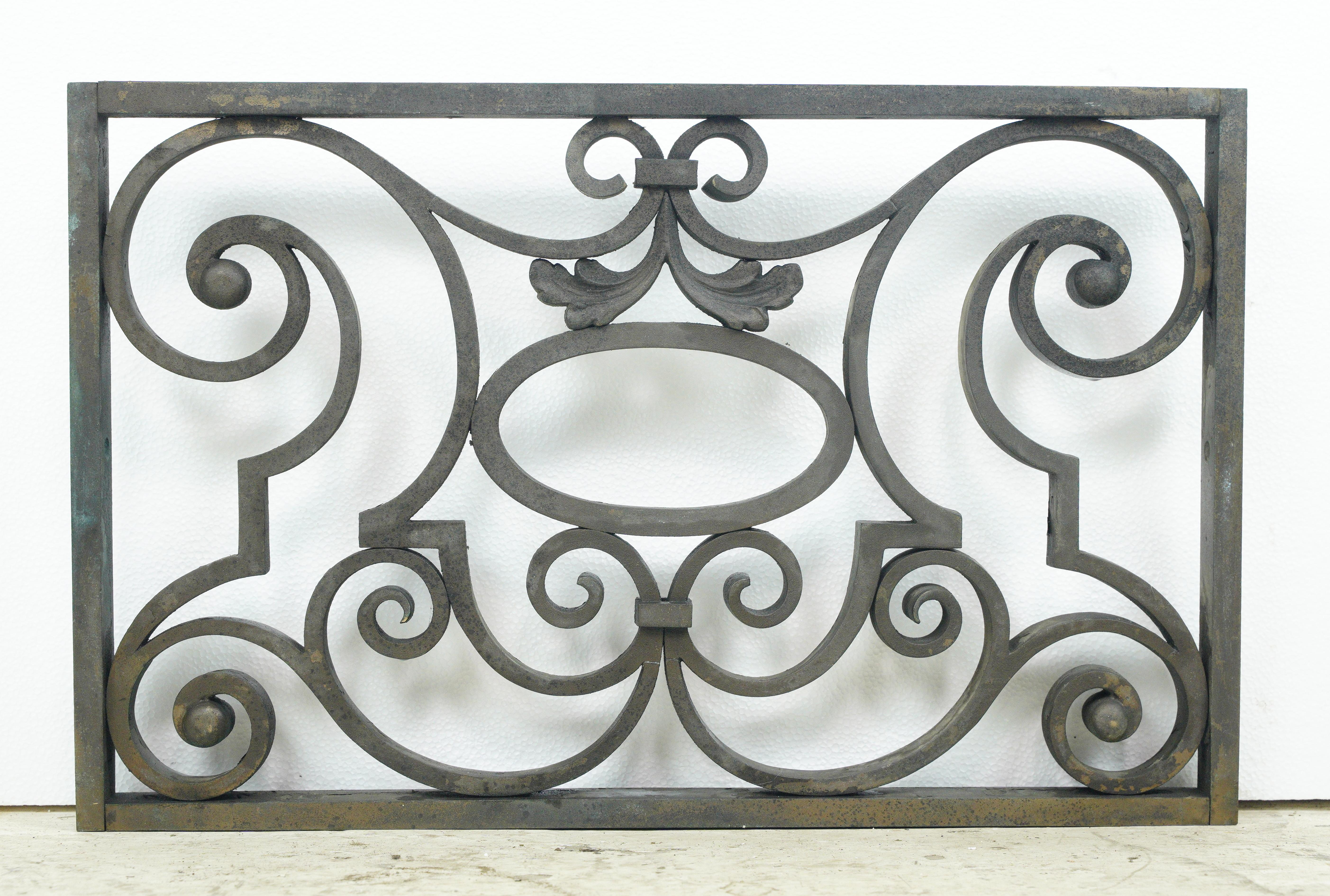 Pair of Swirl Design Cast Bronze Window Guards For Sale 8