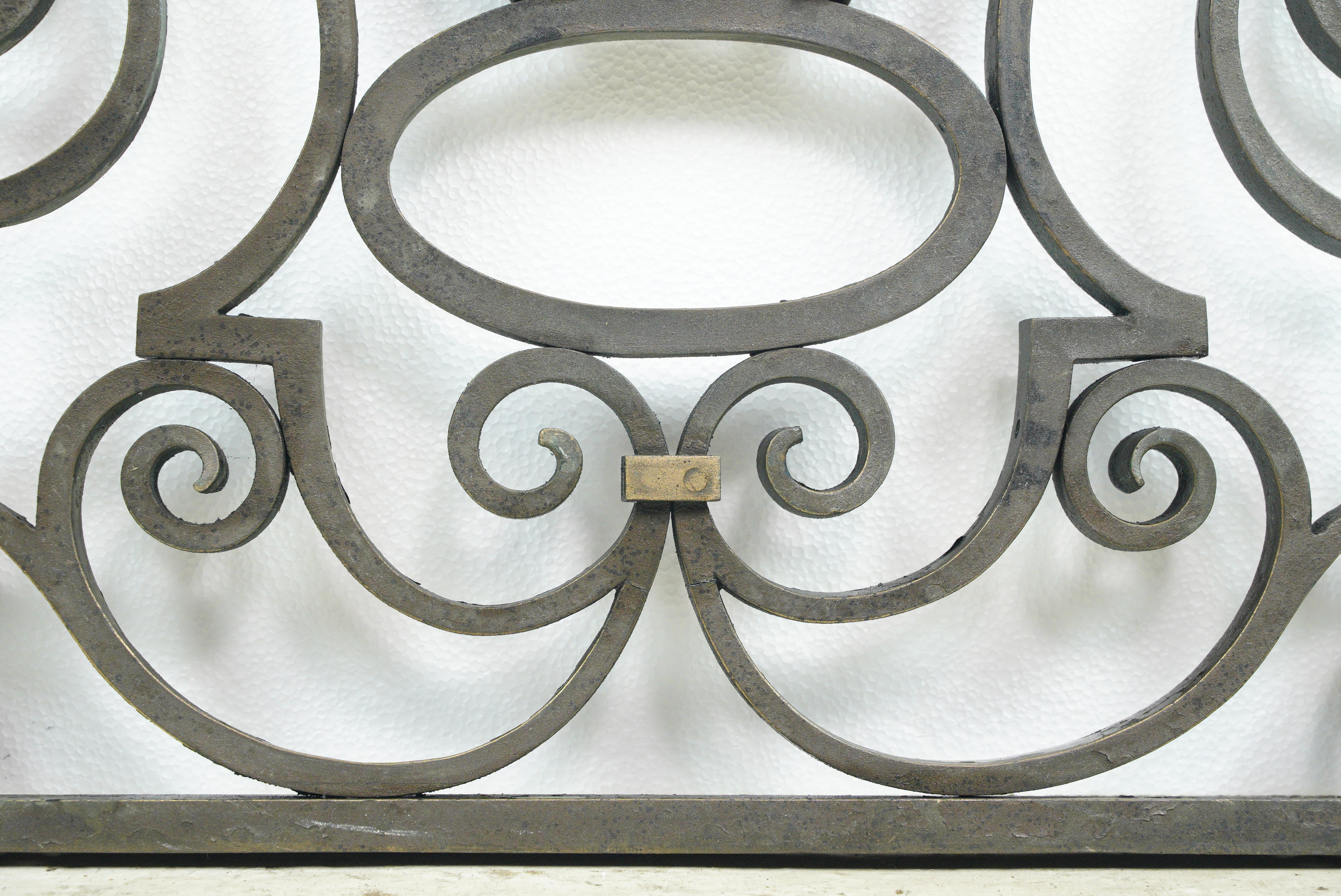 American Pair of Swirl Design Cast Bronze Window Guards For Sale