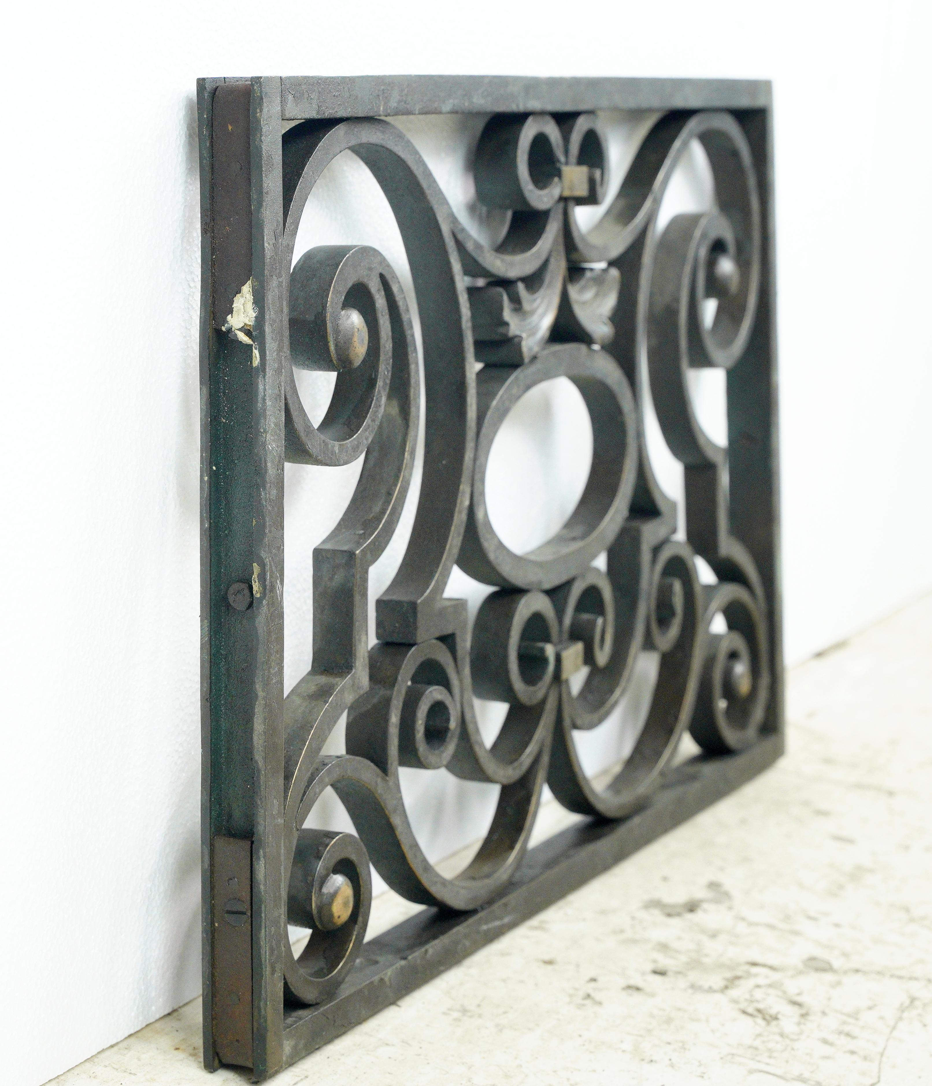 Pair of Swirl Design Cast Bronze Window Guards For Sale 2
