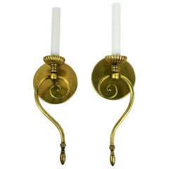 Pair of Swirled Brass Nautical  Sconce