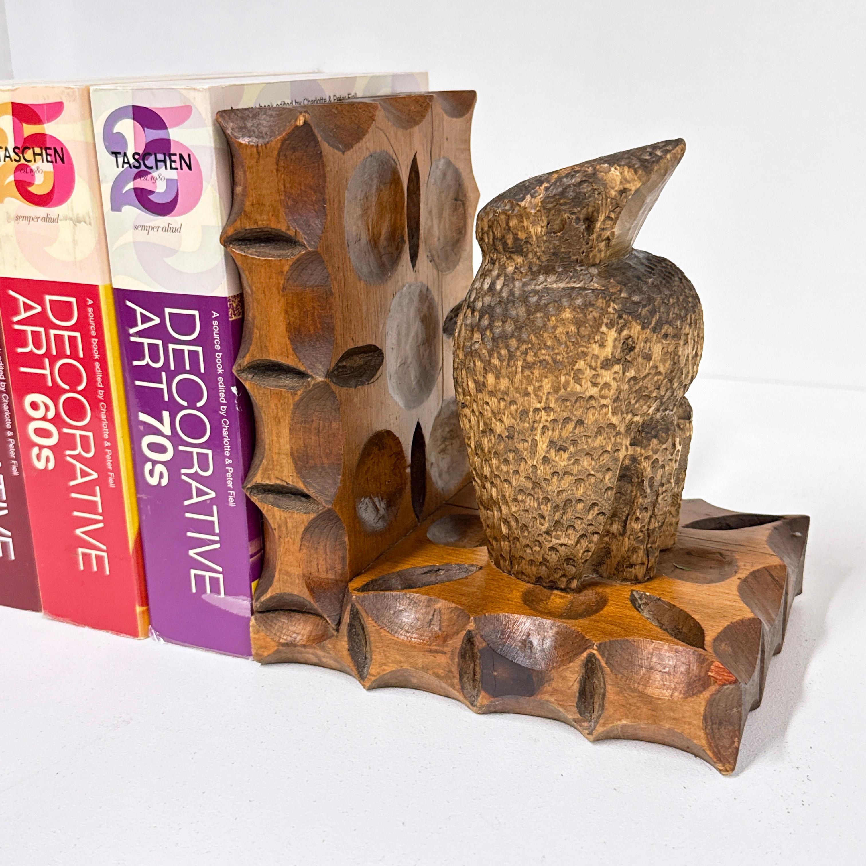 Pair of Swiss 1960's hand carved Brutalist book ends For Sale 4