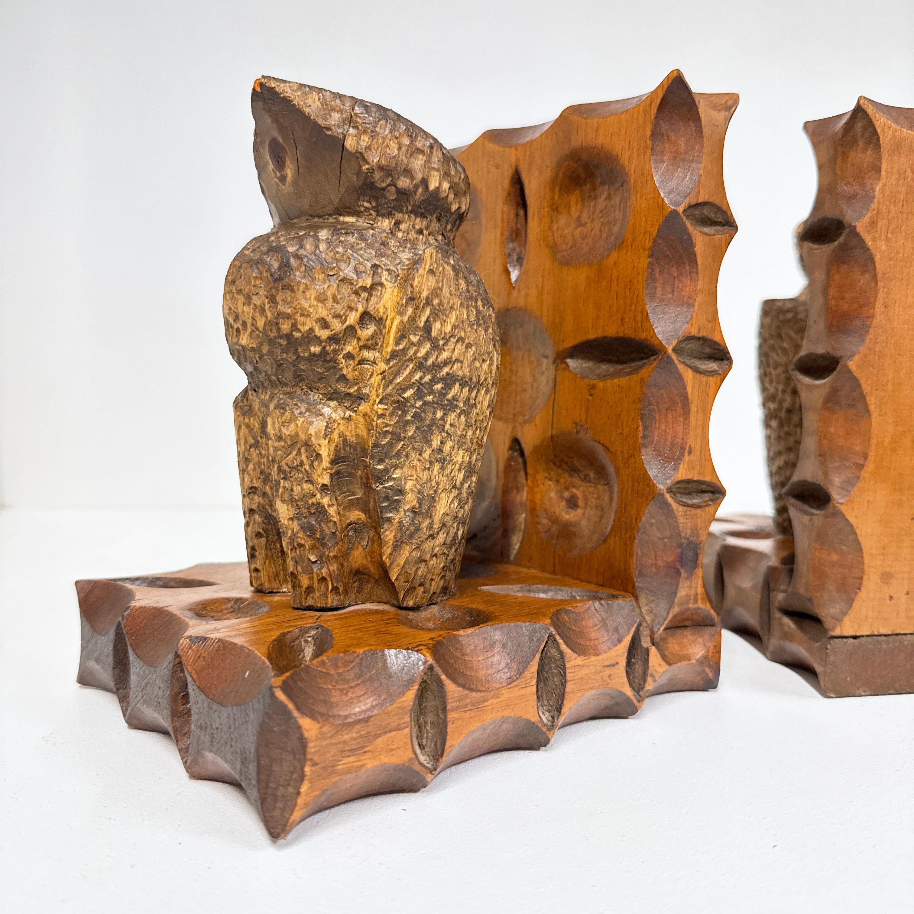 Pair of Swiss 1960's hand carved Brutalist book ends For Sale 10