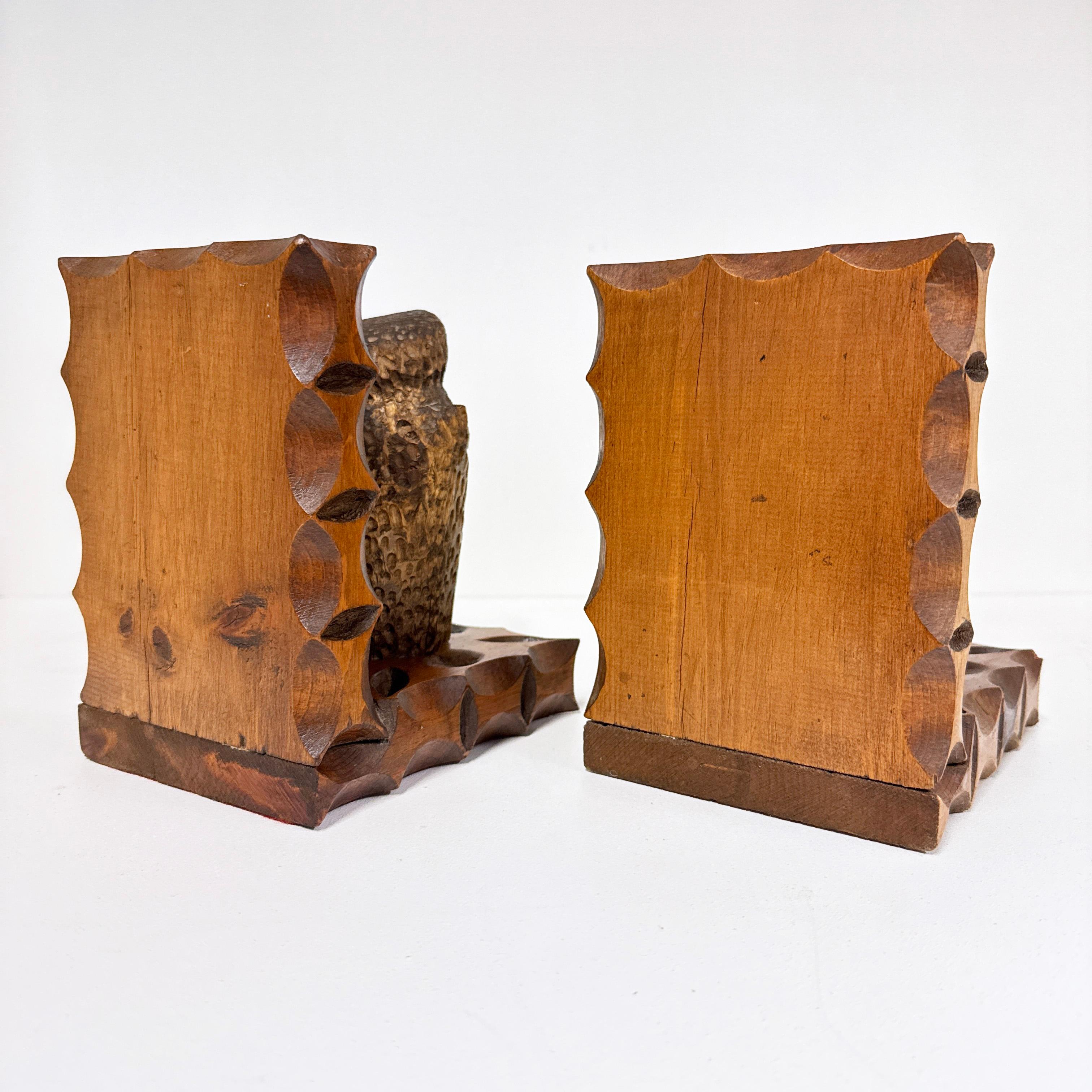 Pair of Swiss 1960's hand carved Brutalist book ends For Sale 12