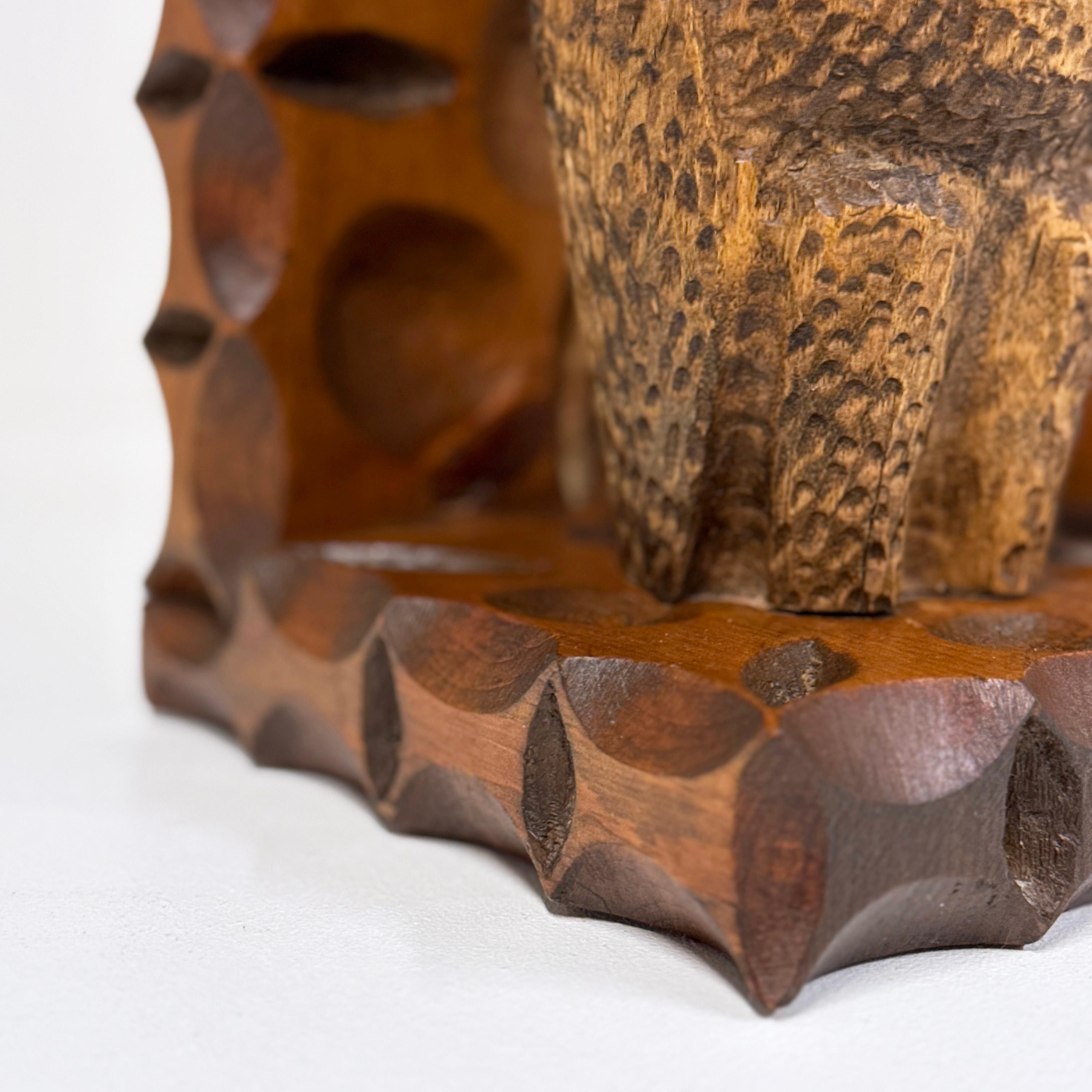 Pair of Swiss 1960's hand carved Brutalist book ends For Sale 13