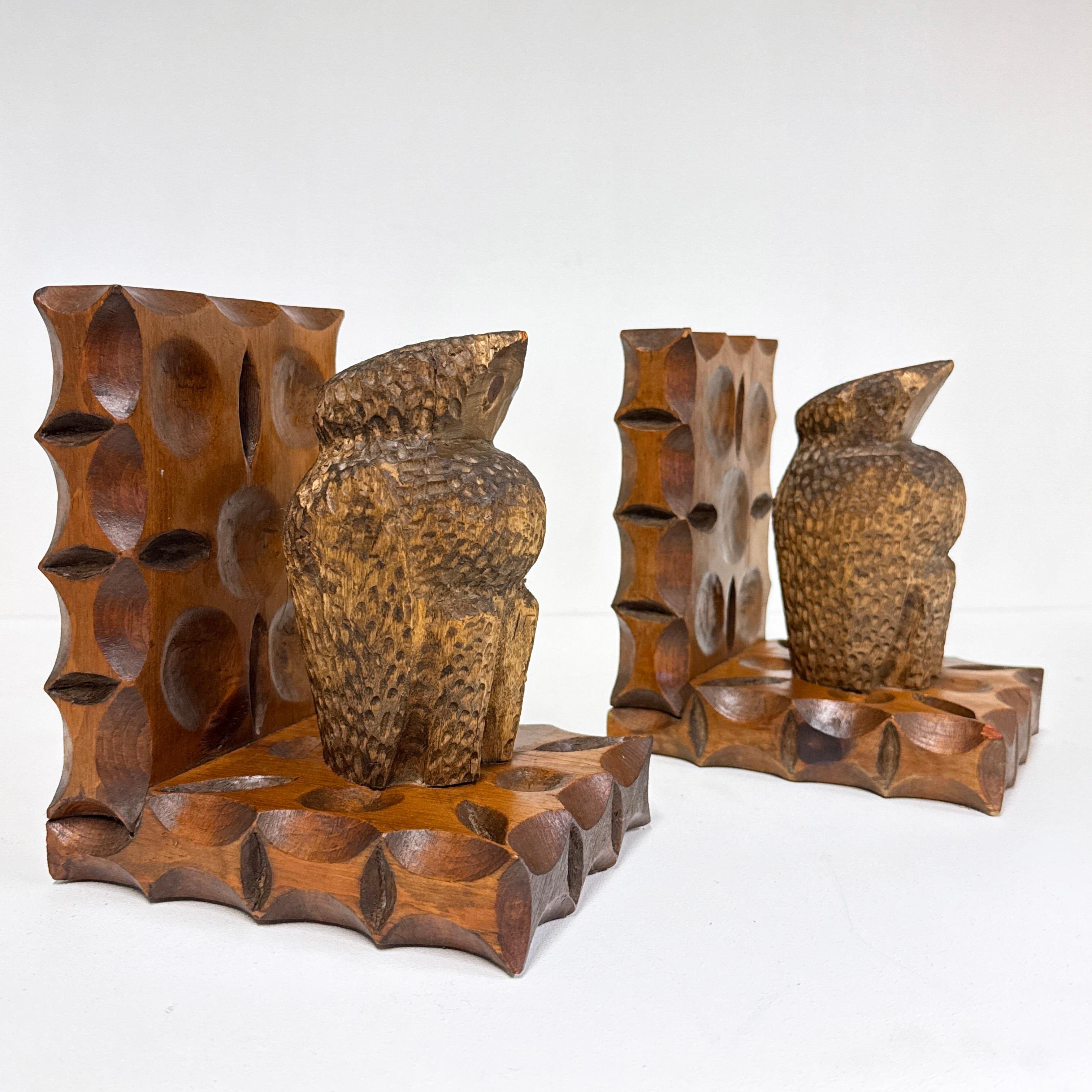 Pair of Swiss 1960's hand carved Brutalist book ends For Sale 14