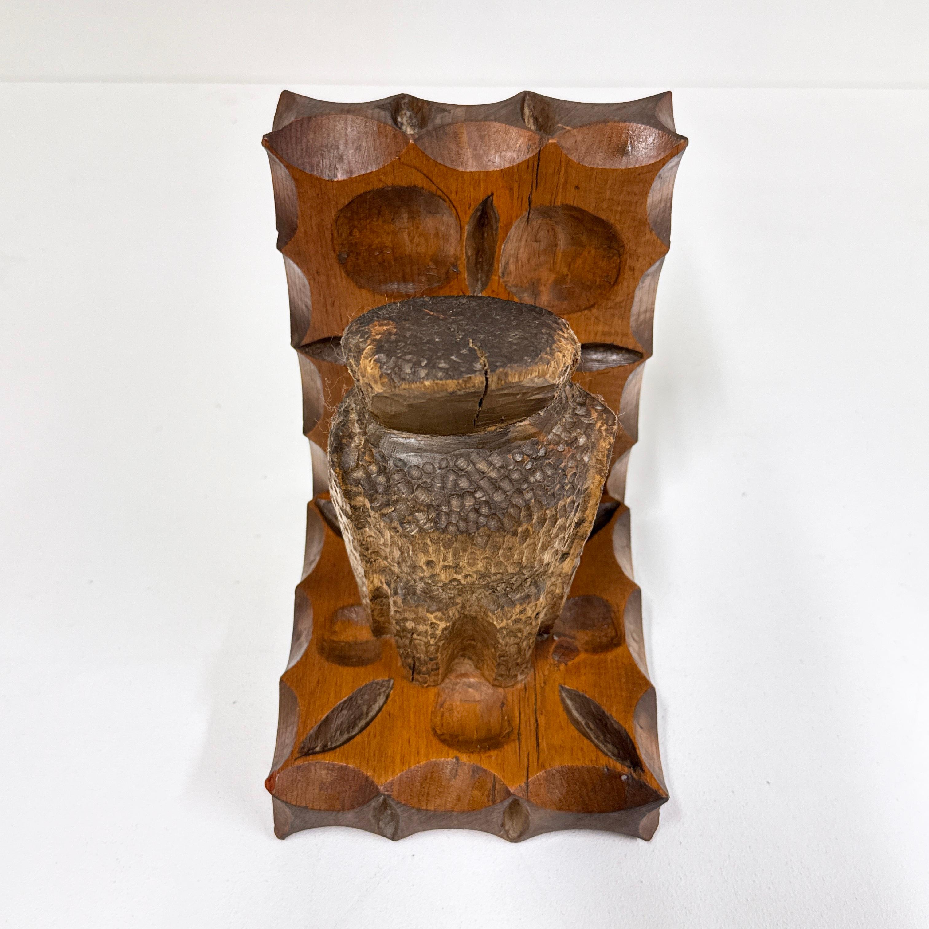 Pair of Swiss 1960's hand carved Brutalist book ends For Sale 1