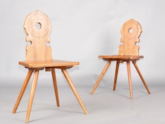 Pair of Swiss alp escabelle C 1