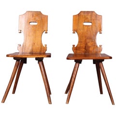 Antique Pair of Swiss Alp Escabelle