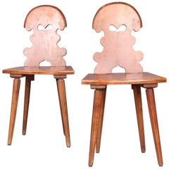 Antique Pair of Swiss Alp Escabelle