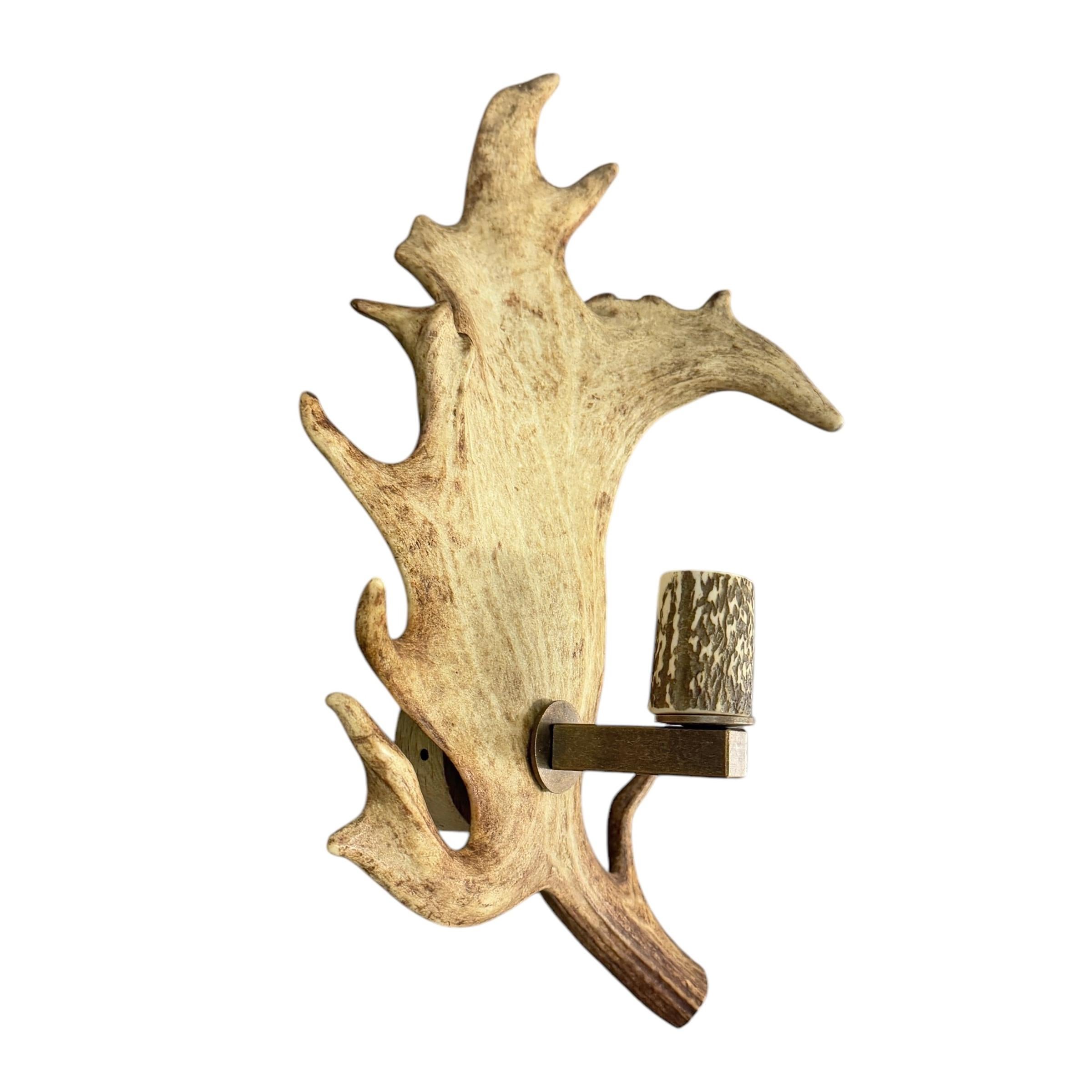 Contemporary Pair of Swiss Fallow Deer Antler Sconces