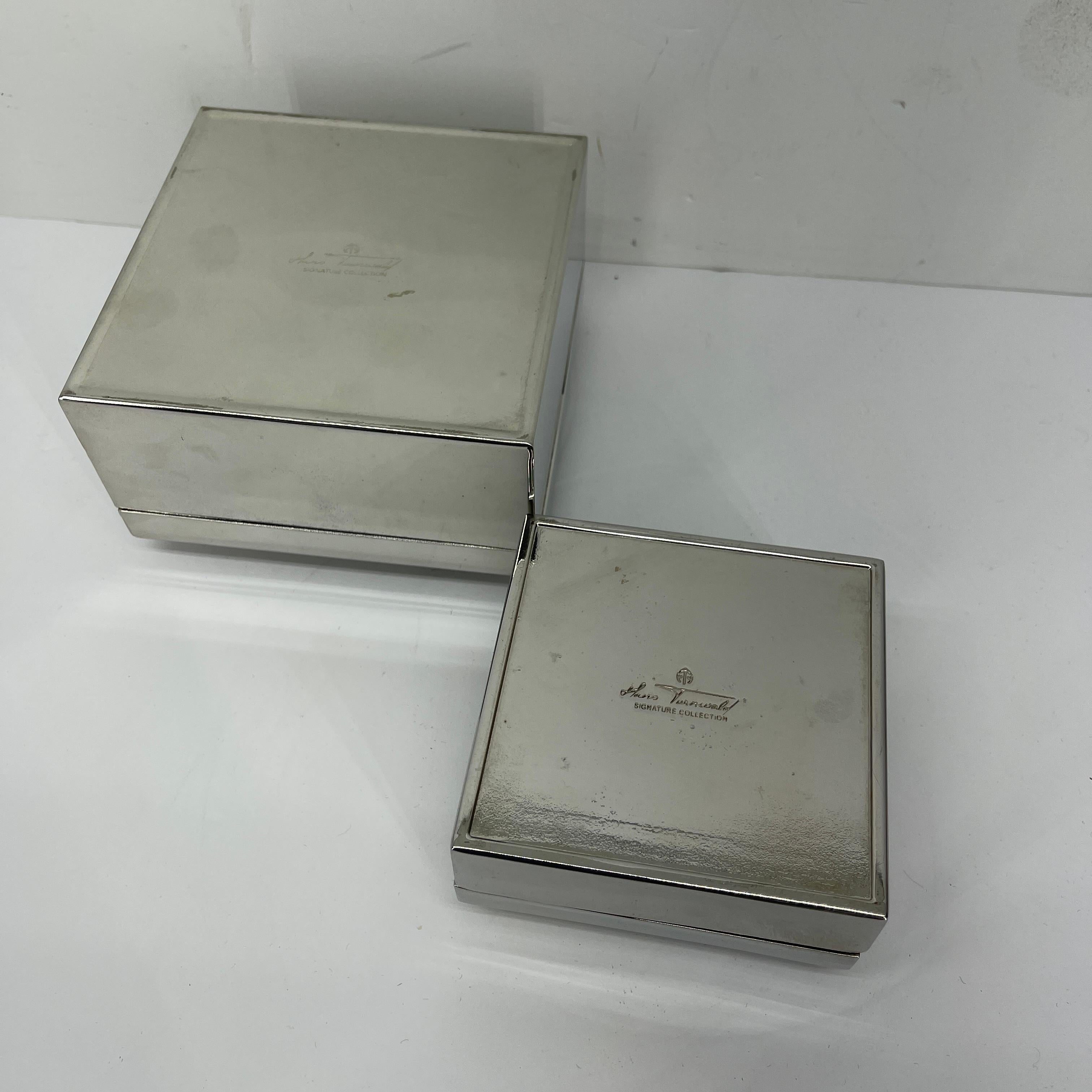 Pair of Swiss Hans Turnwald Chrome Boxes with Fur Inlaid Knob Top 7