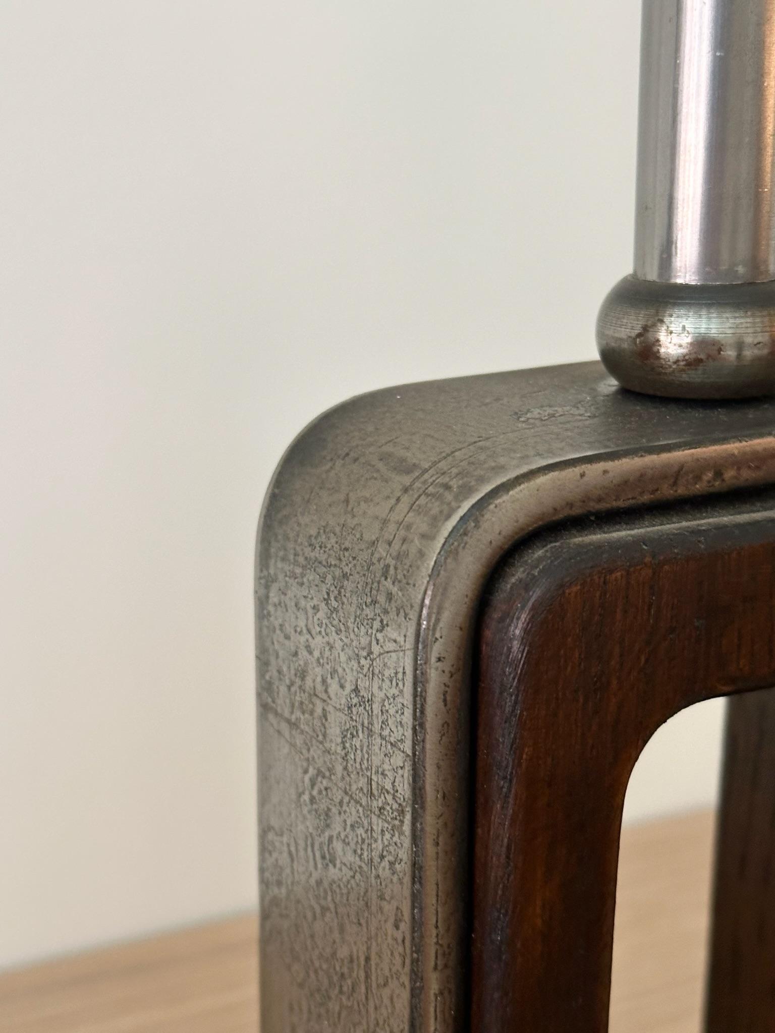 Pair of Swiss Metal and Wood Table Lamps 2
