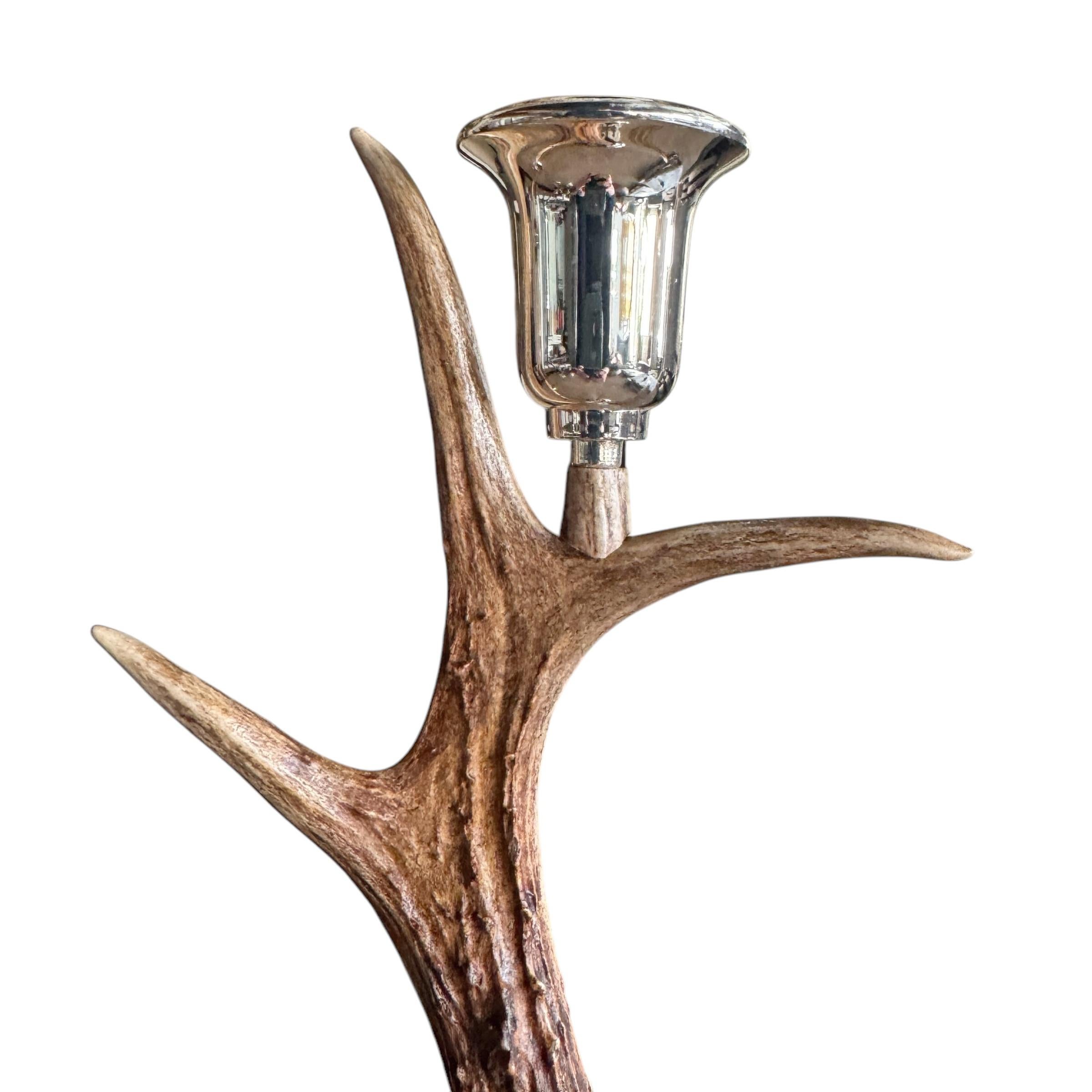 Pair of Swiss Roe Deer Candlesticks For Sale 2