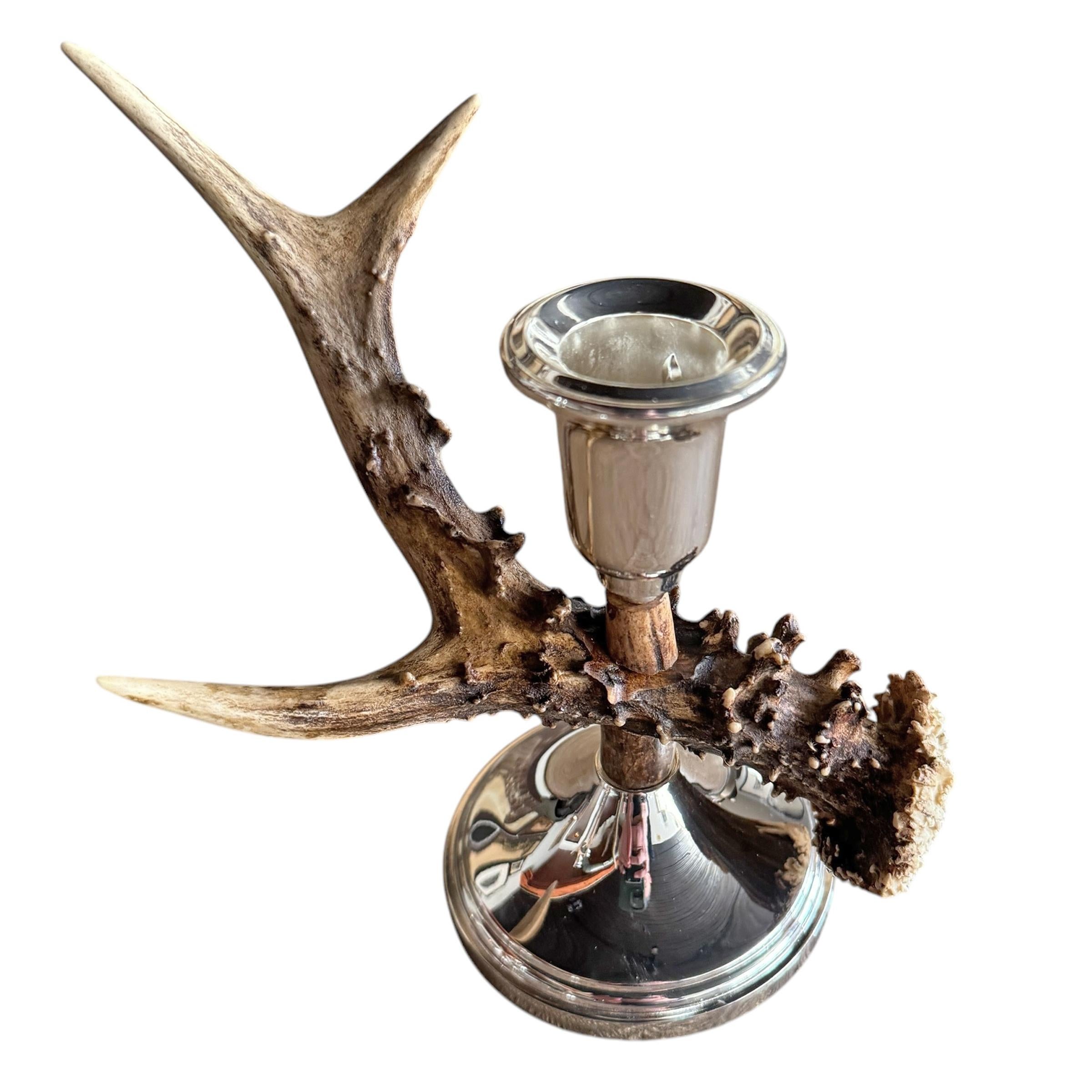 Coppia di candelabri svizzeri di cervo in vendita 2