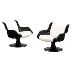 Pair of Swivel 3814-1KF Lounge Chairs by Yrjö Kukkapuro, Haimi, Finland, 1960s