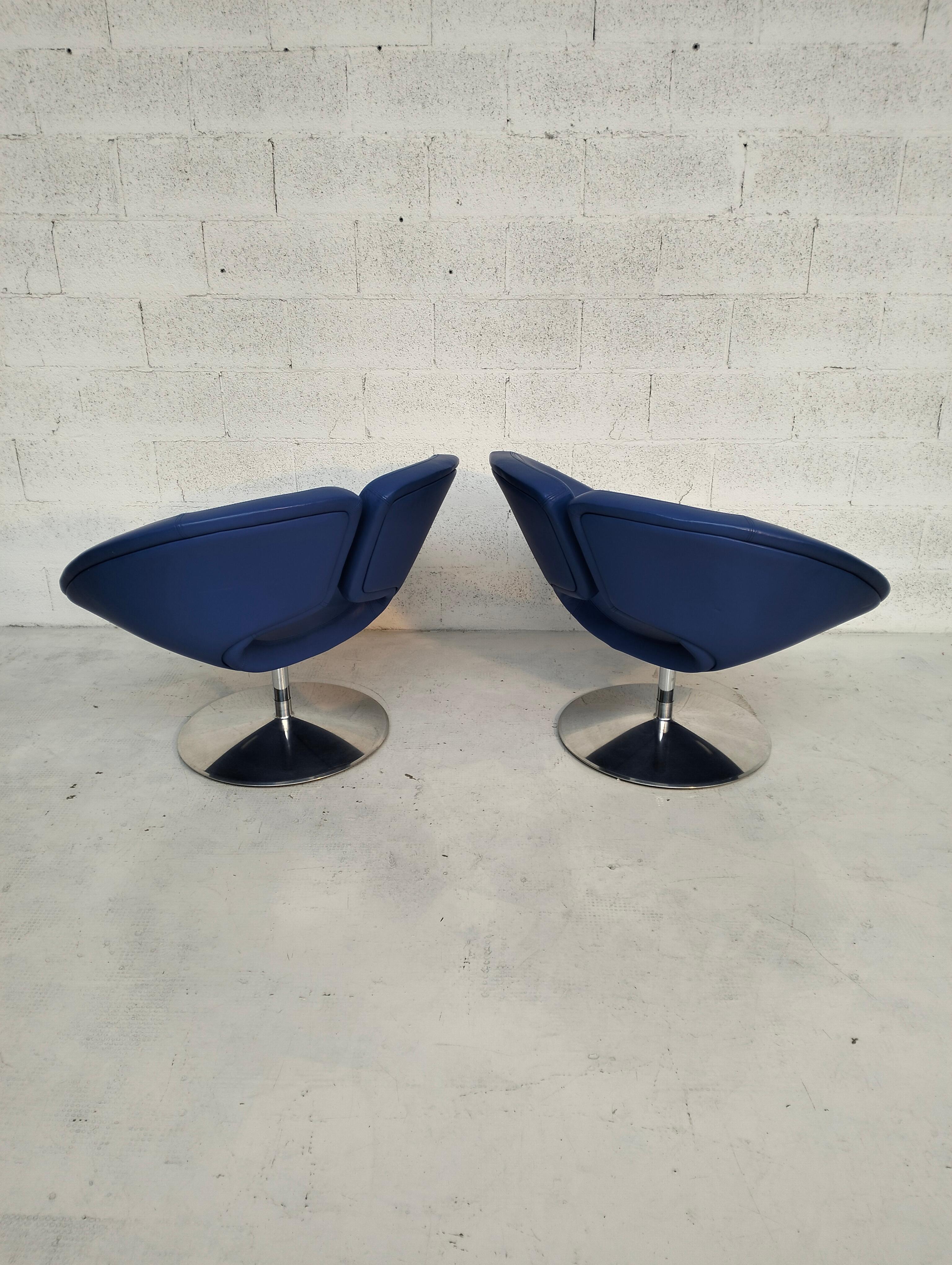 Modern Pair of swivel Apollo lounge chairs by Patrick Norguet for Artifort 2000s For Sale