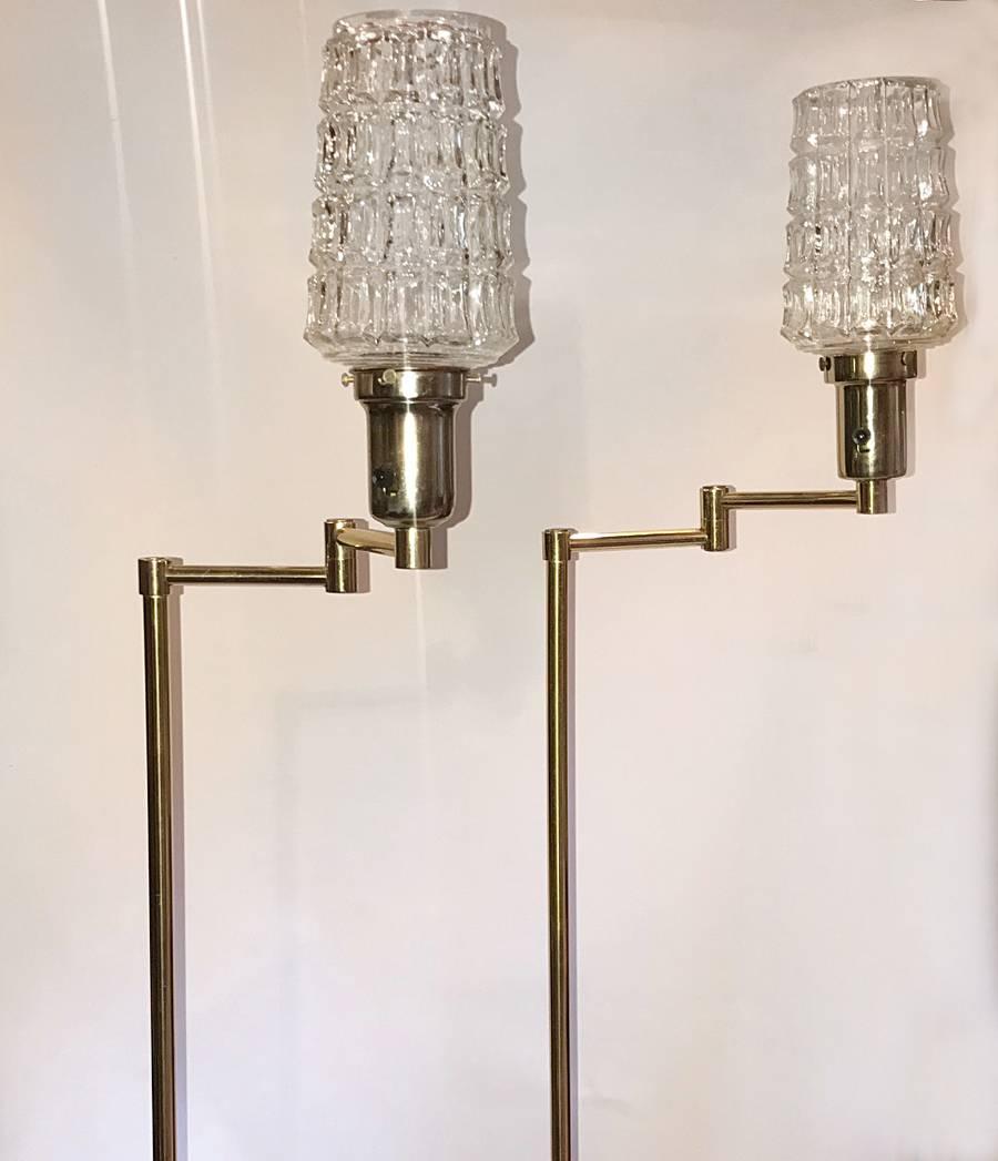 French Pair of Swivel Arm Reading Lamps For Sale