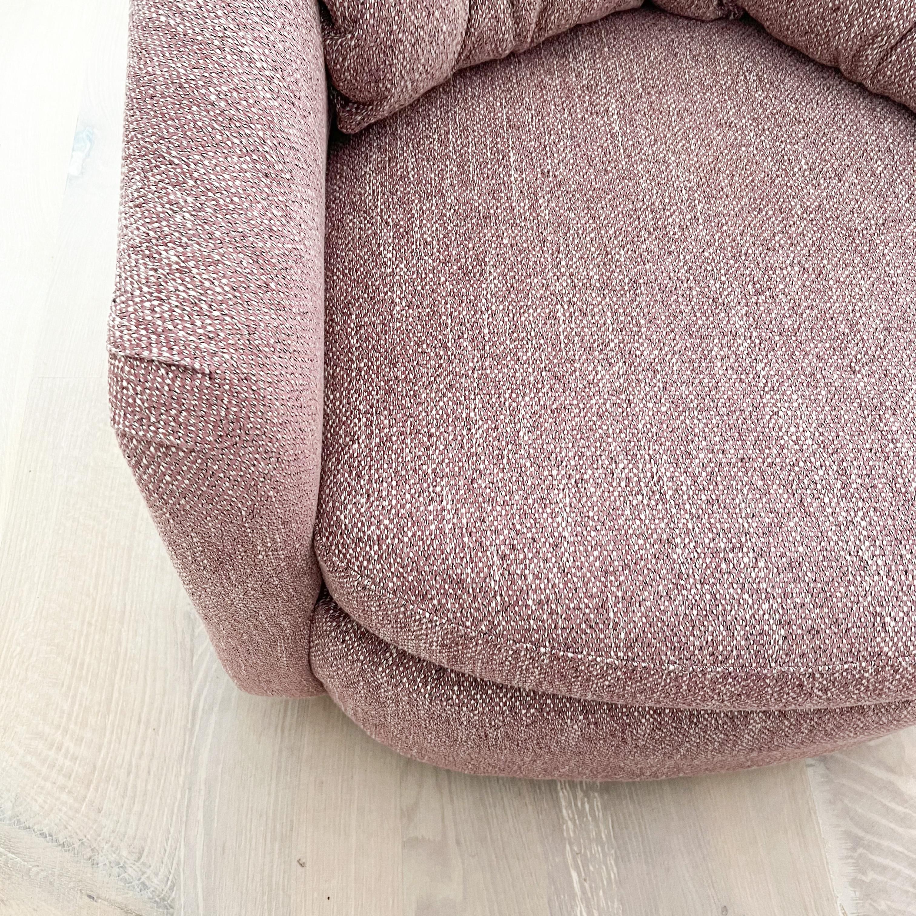 Pair of Swivel Barrel Swivel Lounge Chairs, New Upholstery, circa 1970s 7