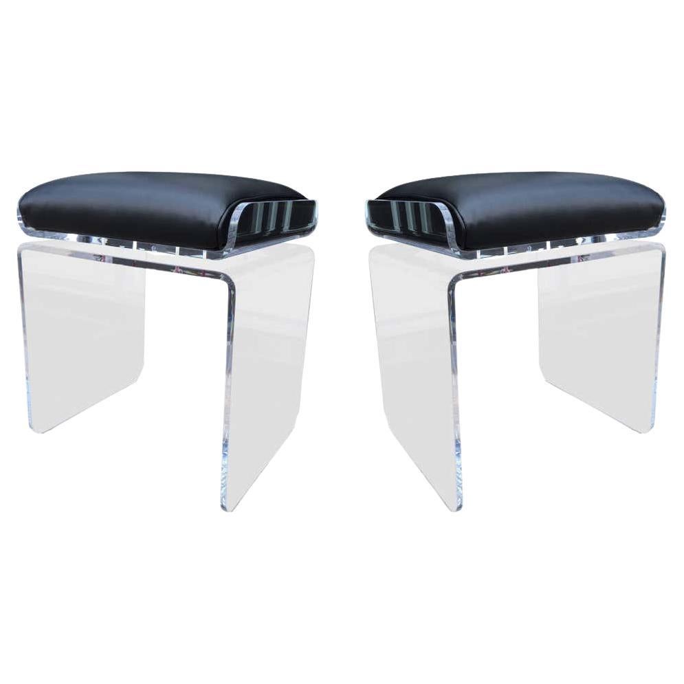 Pair of Swivel Benches by Charles Hollis Jones from the "Waterfall" Line For Sale