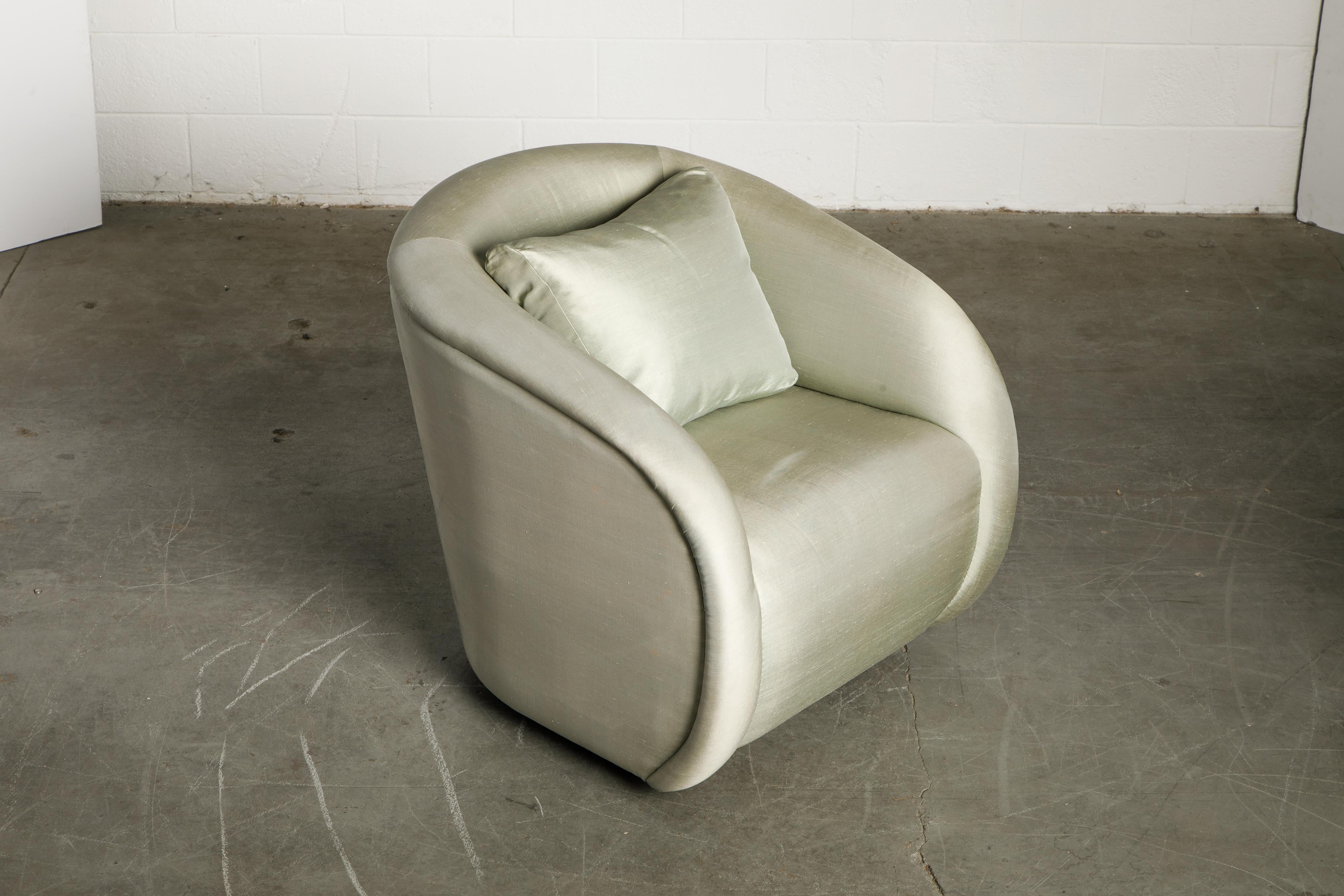Pair of Swivel Chairs Attributed to Milo Baughman for Directional, circa 1980s 3