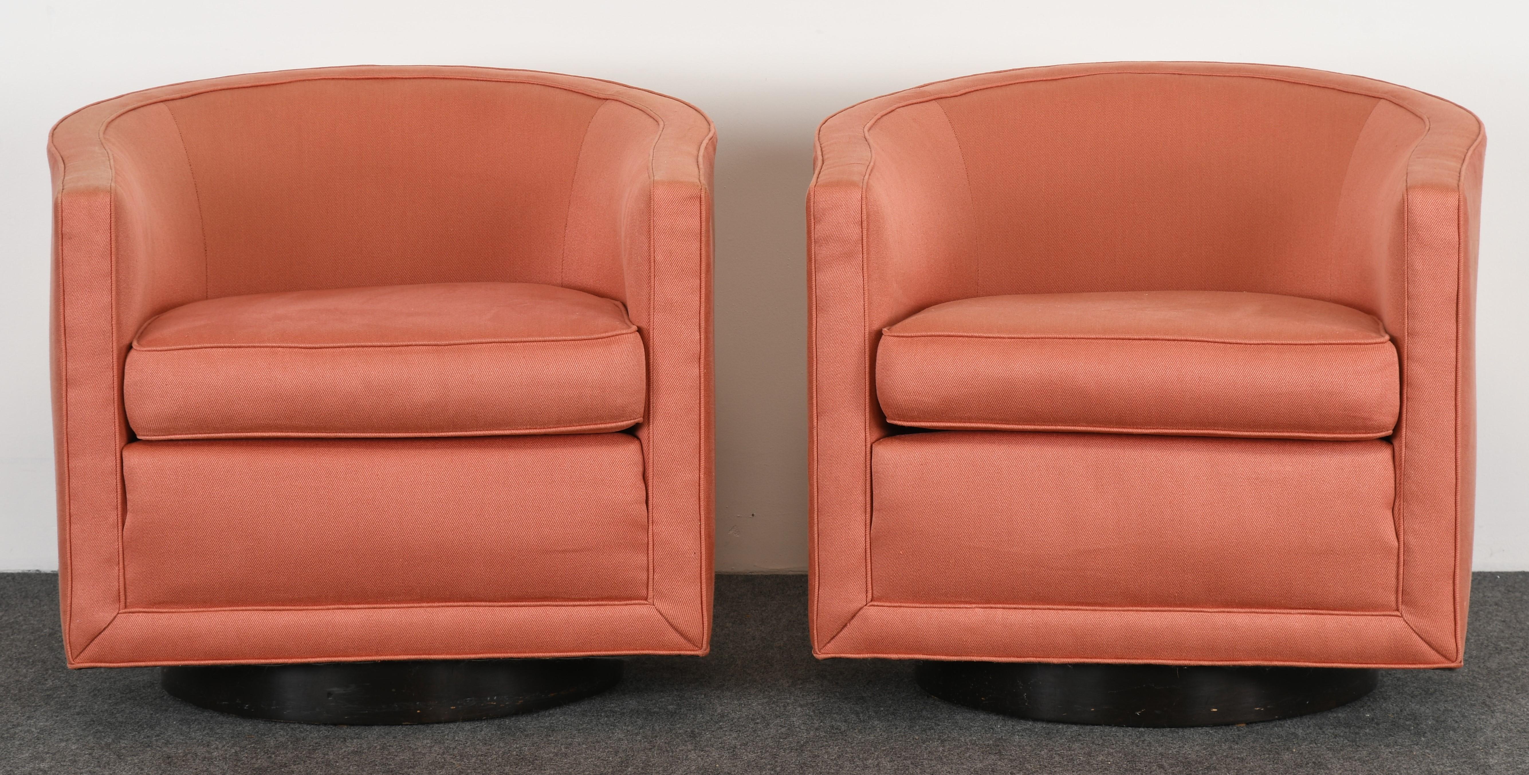 American Pair of Swivel Chairs by Edward Wormley for Dunbar, 1970s