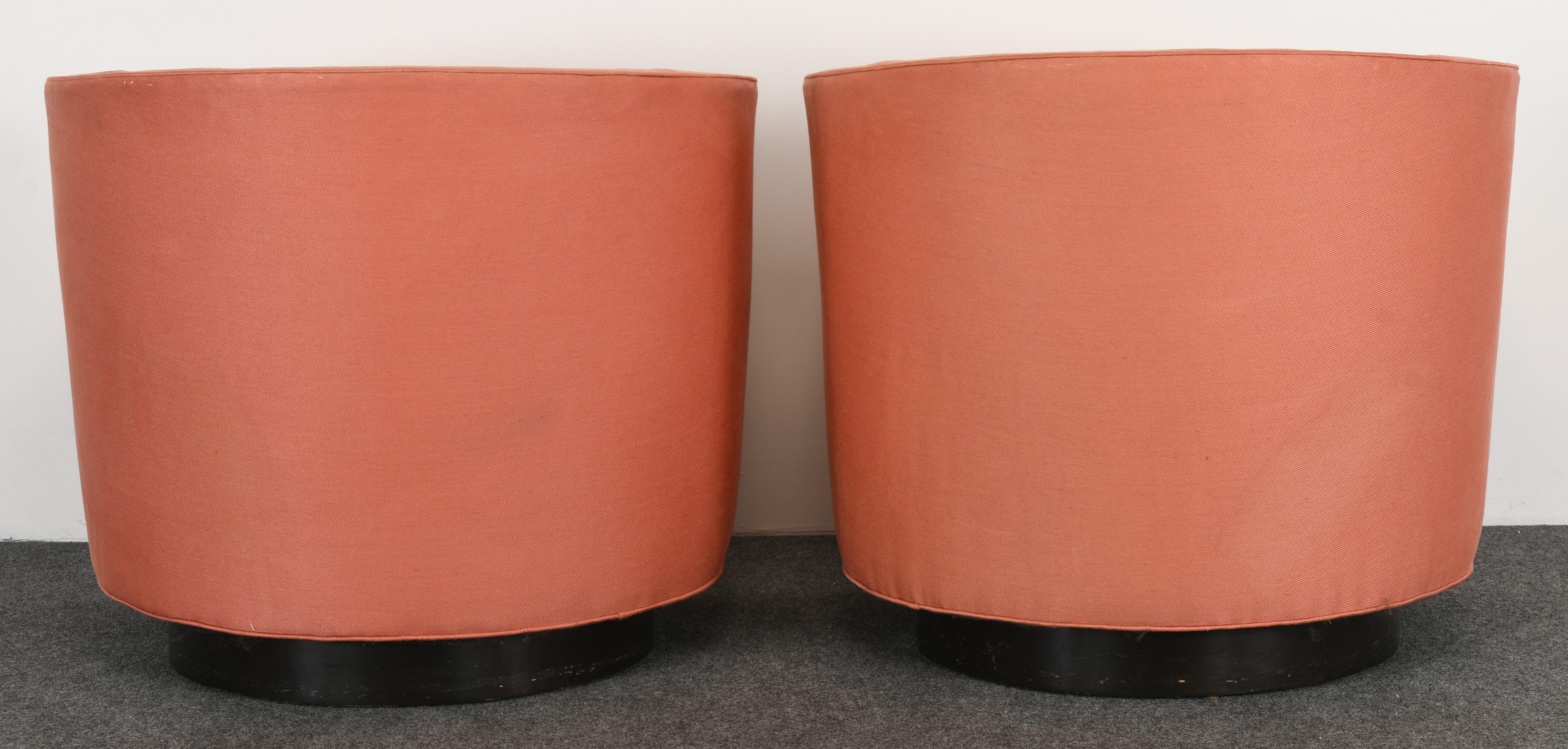 Late 20th Century Pair of Swivel Chairs by Edward Wormley for Dunbar, 1970s