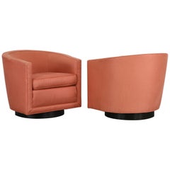 Pair of Swivel Chairs by Edward Wormley for Dunbar, 1970s