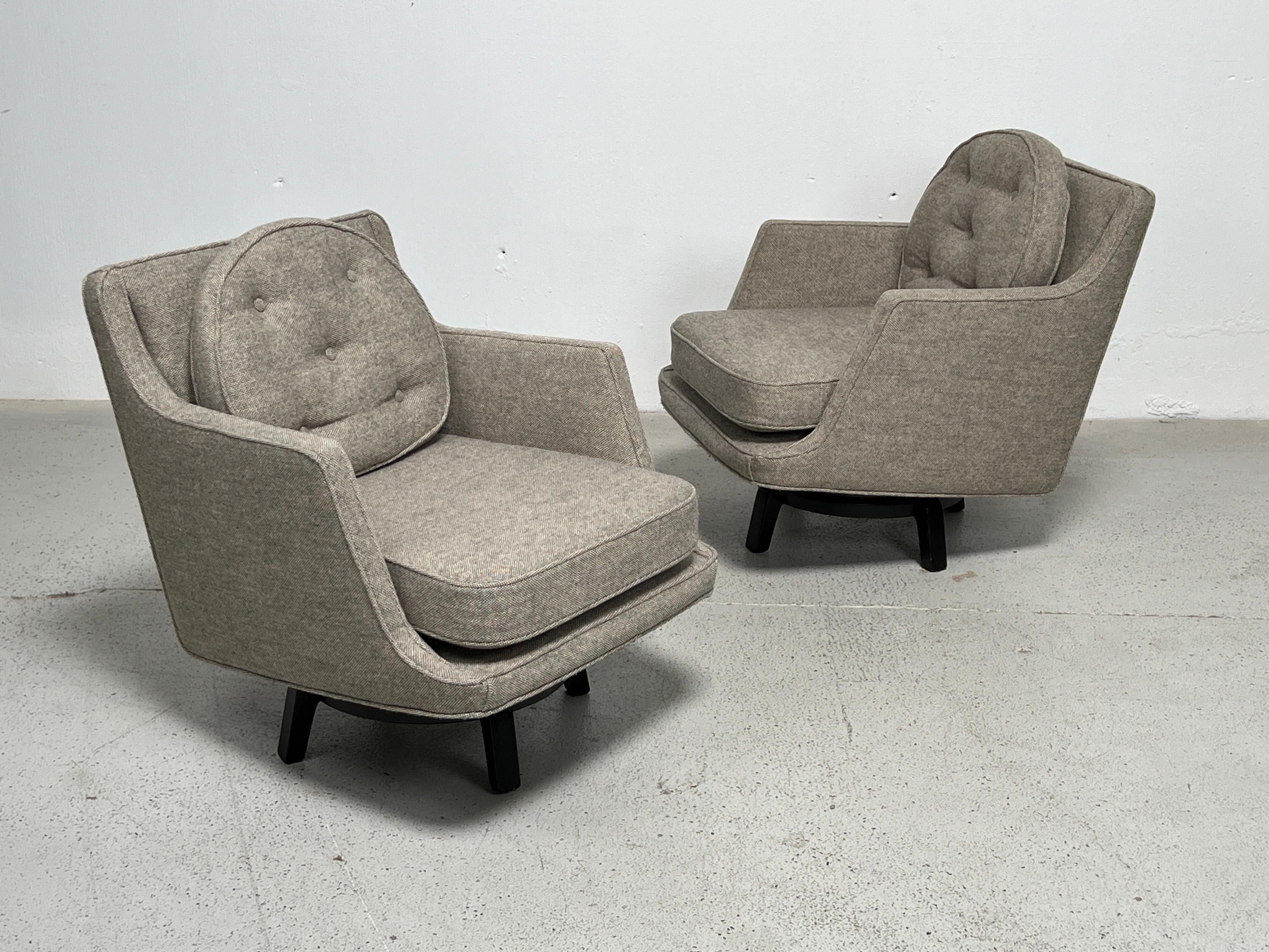 Pair of Swivel Chairs by Edward Wormley for Dunbar For Sale 6