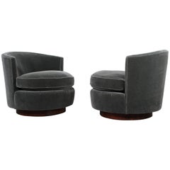 Pair of Swivel Chairs by Edward Wormley for Dunbar Pair of Swivel Chairs by Edward Wormley for Dunbar