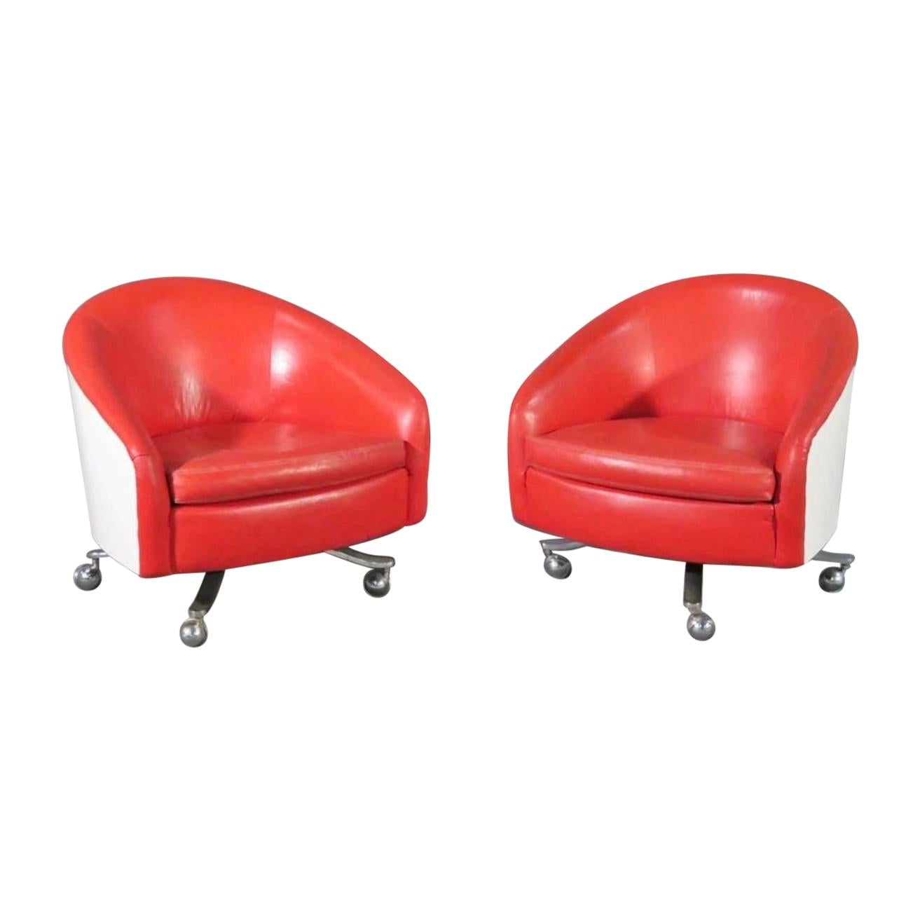 Pair of Swivel Chairs by Thayer Coggin