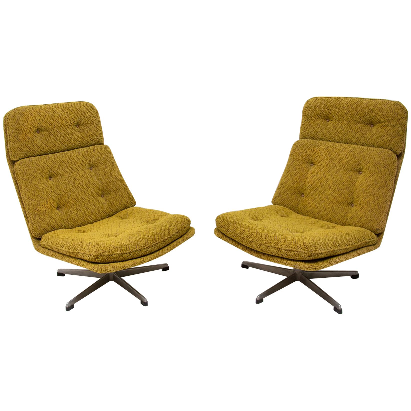 Pair of Swivel Chairs Designed by Gerald Neusser for Úp Závody, 1970s