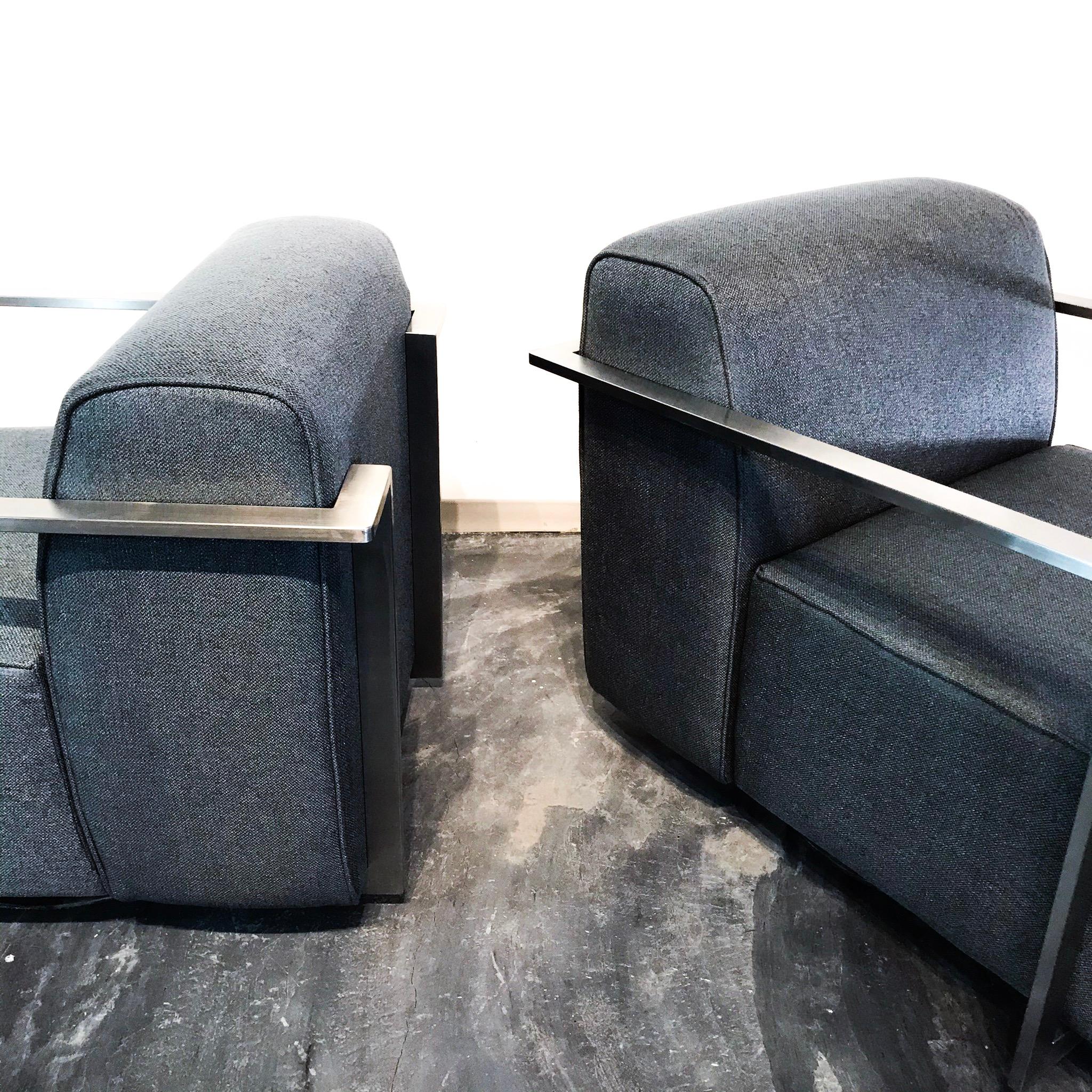 20th Century Pair of Swivel Club Chairs For Sale