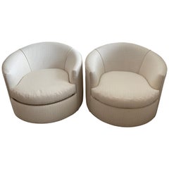 Pair of Swivel Club Chairs