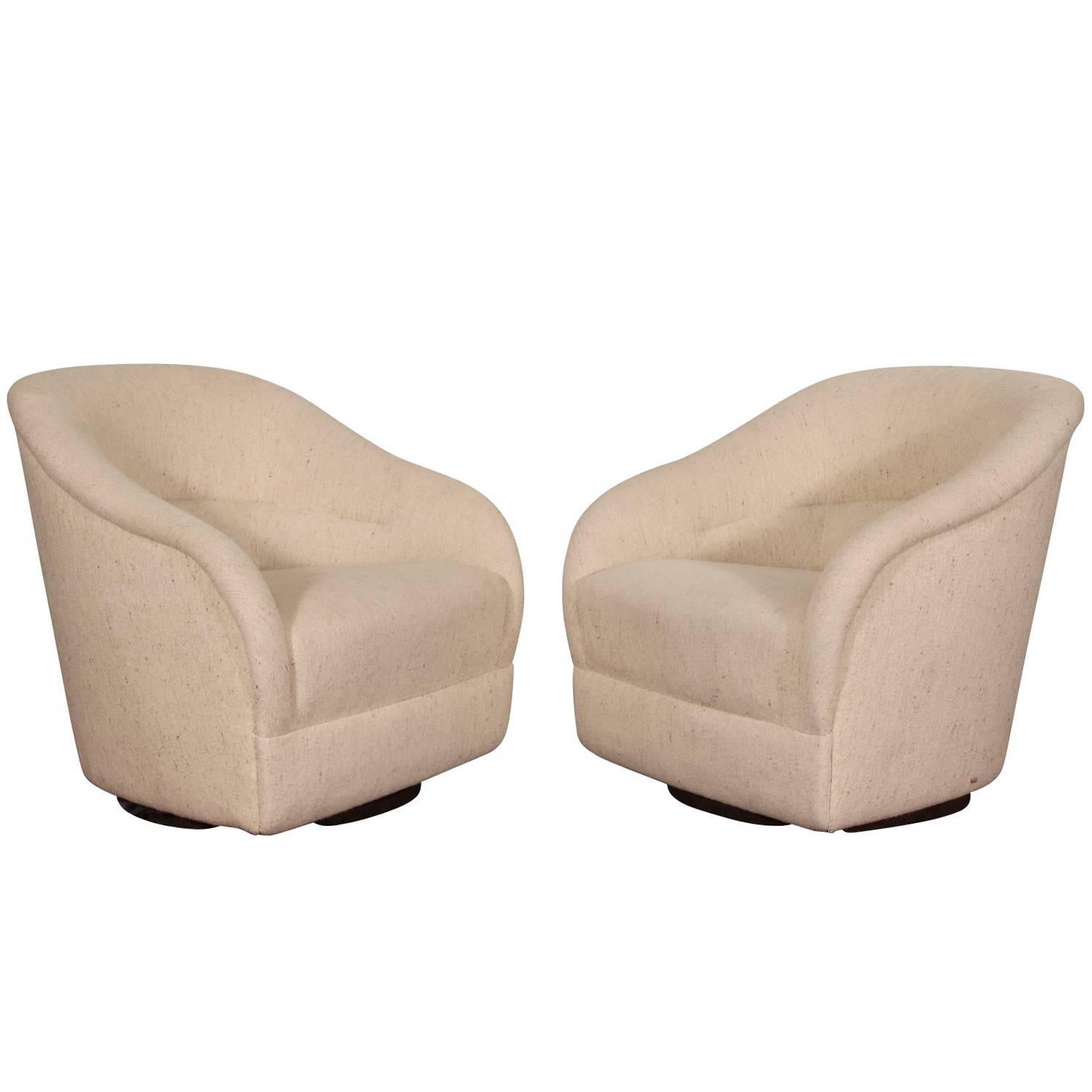 Pair of Swivel Club Chairs