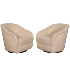 Pair of Swivel Club Chairs