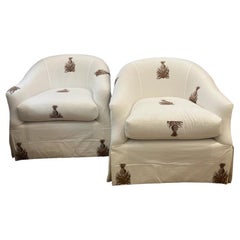 Pair Of Swivel Club Chairs