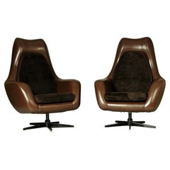 Vintage Pair of Swivel Egg Chairs, 1970s