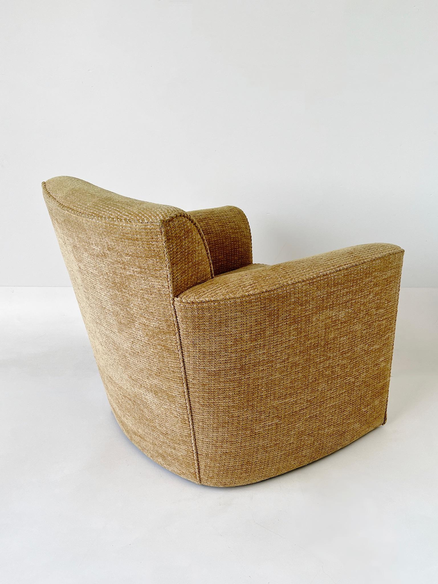 Pair of Swivel Lounge Chairs and Ottoman by Donghia 4