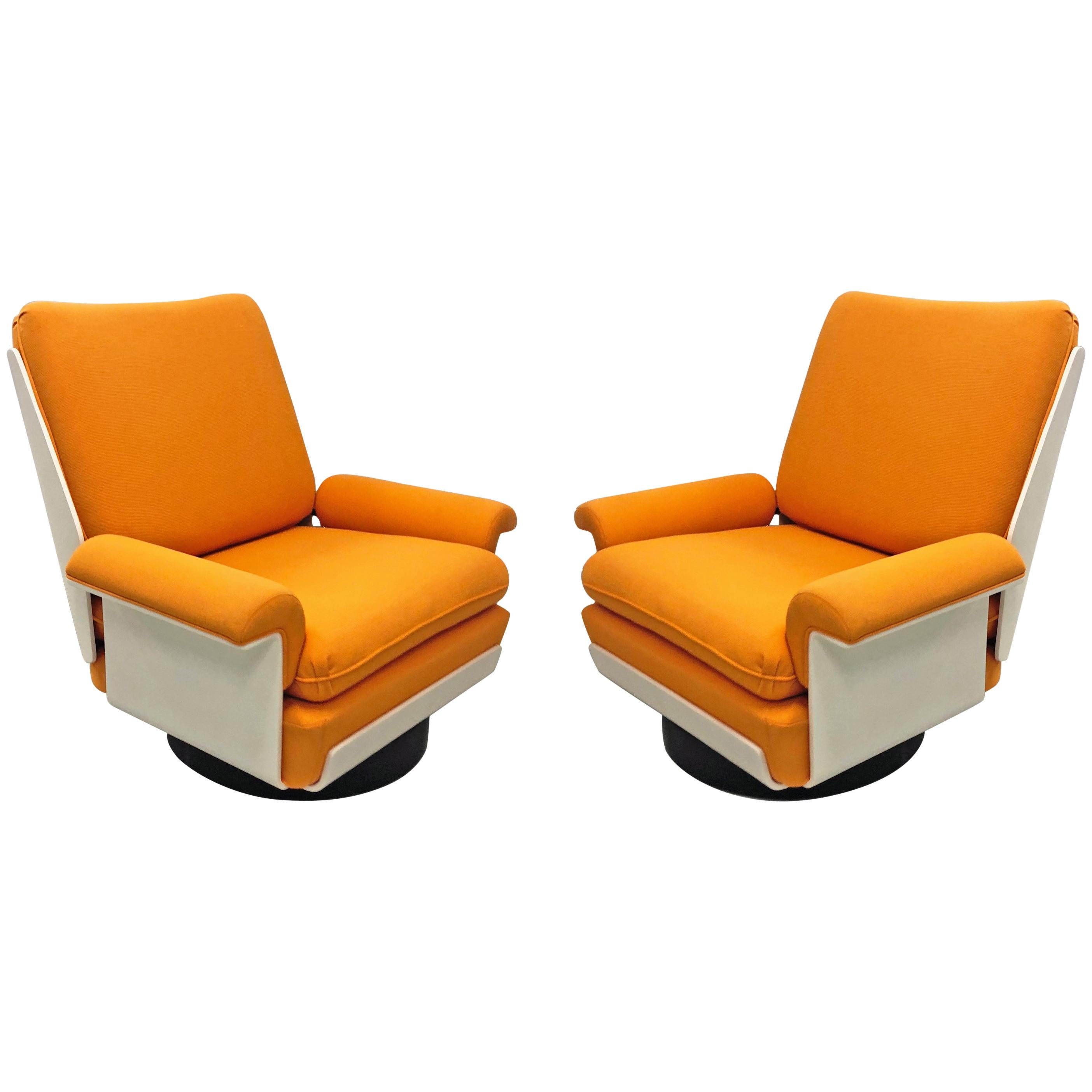 Pair of Swivel Lounge Chairs by Airborne, circa 1965, Made in France