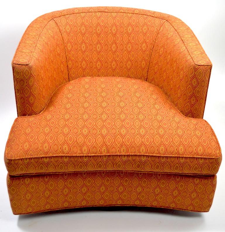 Upholstery Pair of Swivel Lounge Chairs Designed by Harvey Probber