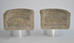 Coppia di sedie da salotto girevoli di Leon Rosen per Pace Collection, anni '70