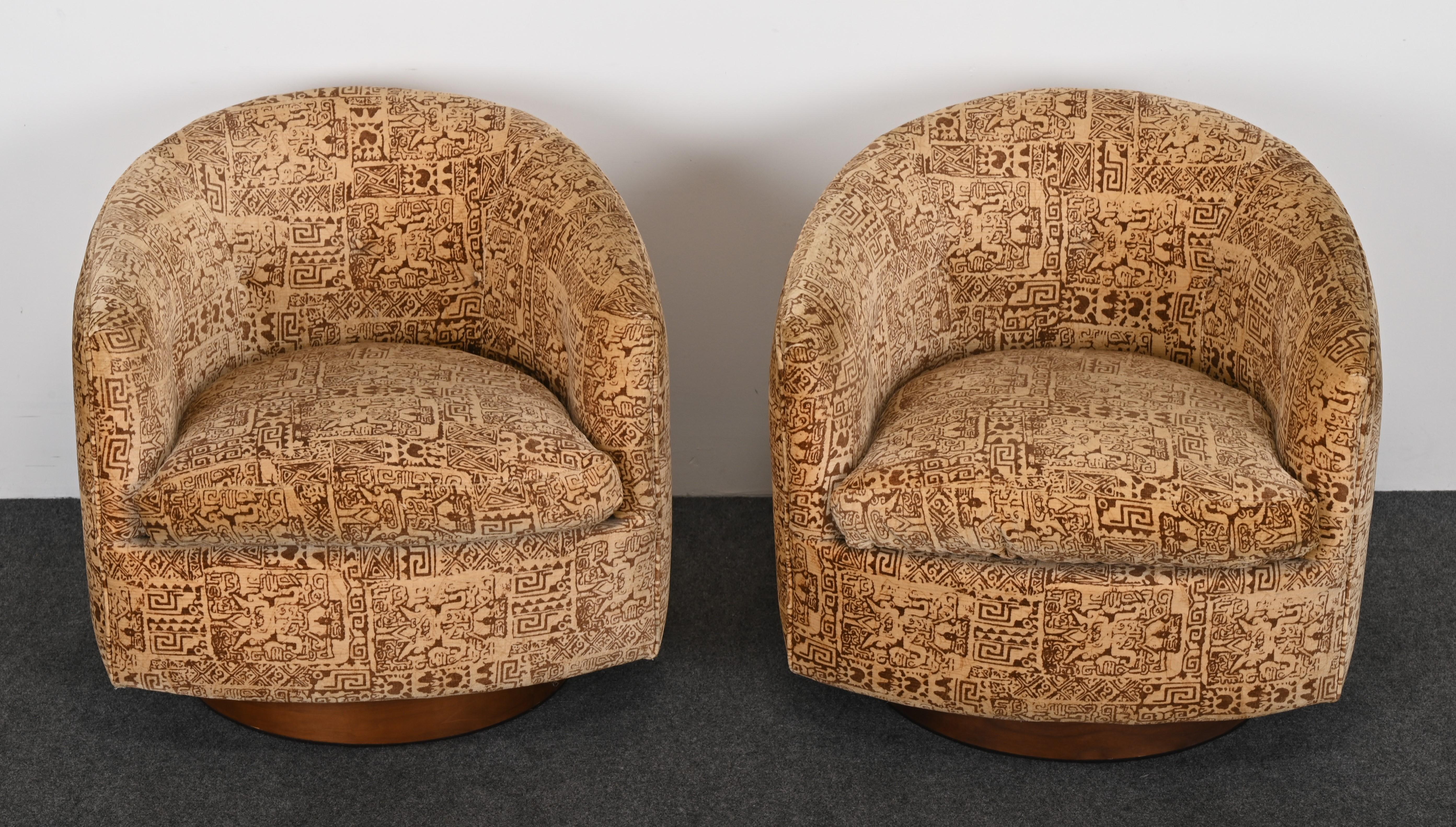 Pair of Swivel Rocking Chairs by Milo Baughman for Thayer Coggin, 1979 2