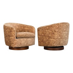 Pair of Swivel Rocking Chairs by Milo Baughman for Thayer Coggin, 1979